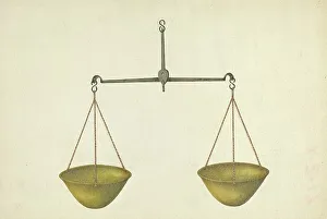 Weighing Device Prints: Shaker Scales, 1935/1942. Creator: George V. Vezolles