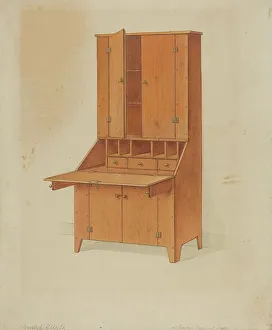 Shaker Prints: Shaker Secretary, c. 1936. Creator: Howard Weld