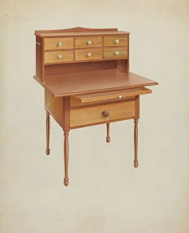 Alfred H Prints: Shaker Sewing Table, c. 1938. Creator: Alfred H. Smith