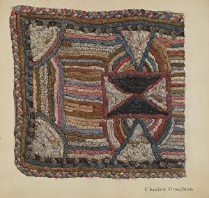 Stitching Prints: Shaker Shirred Rug, 1935 / 1942. Creator: Charles Goodwin
