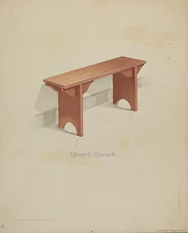 Lawrence Foster Prints: Shaker Short Bench, 1935 / 1942. Creator: Lawrence Foster