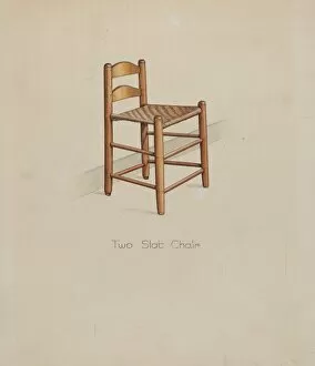 Shaker Two Slat Chair, c. 1936. Creator: Irving I. Smith