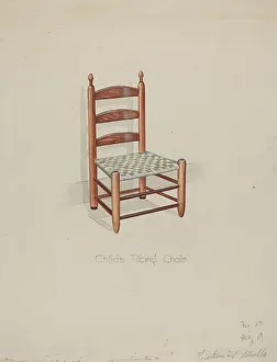 Shaker Three Slat Titlting Chair, c. 1936. Creator: Victor F. Muollo Shaker Three Slat Titlting Chair, c. 1936. Creator: Victor F. Muollo