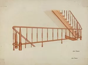 Stairway Collection: Shaker Stairway, c. 1941. Creator: Lon Cronk