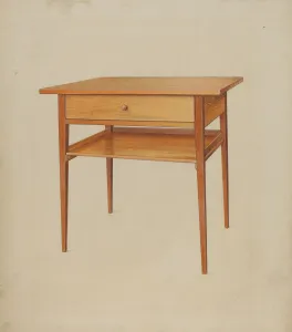Drawer Prints: Shaker Table, 1937. Creator: Winslow Rich