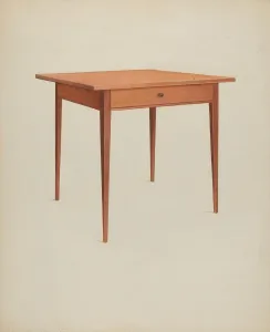 Drawer Prints: Shaker Table, c. 1937. Creator: Winslow Rich