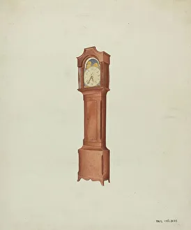 Tall Clock Prints: Shaker Tall Clock, c. 1937. Creator: William Paul Childers
