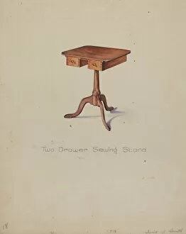 Shaker Tripod Sewing Stand, 1935/1942. Creator: Irving I. Smith