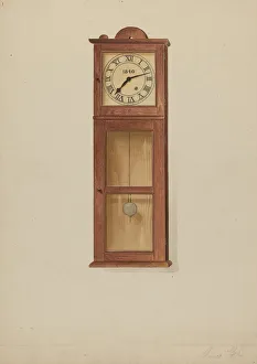 Clock Face Prints: Shaker Wall Clock, 1936. Creator: Anne Ger