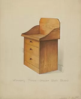 Linen Press Gallery: Shaker Wash Stand with Drawers, 1935 / 1942. Creator: Irving I. Smith