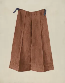 Pleats Prints: Shaker Womans Apron, c. 1936. Creator: Betty Fuerst