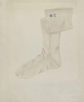 Stockings Collection: Shaker Womans Stocking, c. 1936. Creator: Betty Fuerst
