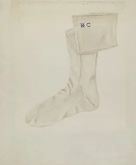 Stockings Collection: Shaker Womans Stocking, c. 1936. Creator: Betty Fuerst