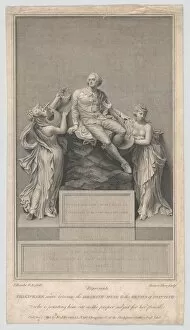 Shakespeare Collection: Shakespeare Seated Between the Dramatic Muse and the Genius of Painting, 1797. Creator: James Stow