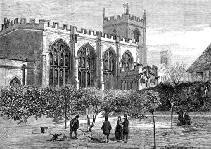 Shakspeare's Garden and the Old Guild Chapel, Stratford-on-Avon, 1862. Creator: Unknown