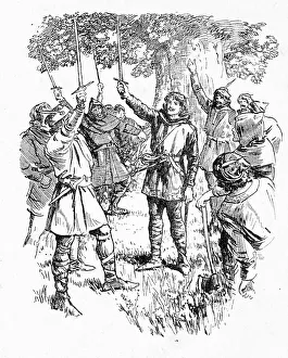 Allegiance Prints: He Shall Be King of Sherwood, 1932. Creator: Howard Davie