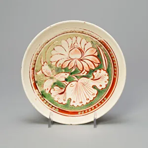 Overglaze Prints: Shallow Bowl with Lotus Flower and Leaves, Jin dynasty, (1115-1234), 13th century