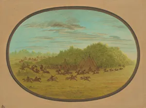 Comanche Prints: Sham Fight of the Camanchees, 1861 / 1869. Creator: George Catlin