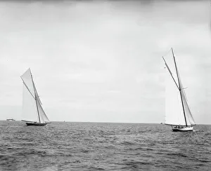 Ng Herreshoff Prints: Shamrock II & Columbia just after start