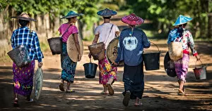 Returning Collection: Shan Women Walking Home. Creator: Dorte Verner