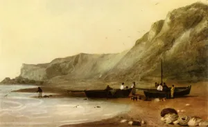 Fishing Boats Prints: Shanklin, Isle of Wight, early 19th century, (1946). Creator: Peter de Wint