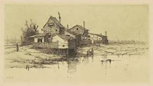 Platt Charles A Prints: Shanties on the Harlem, 1881-1882. Creator: Charles A Platt