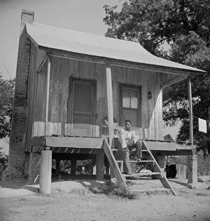 Sharecropper Prints: Sharecropper cabin, Coahoma County, Mississippi, 1937. Creator: Dorothea Lange