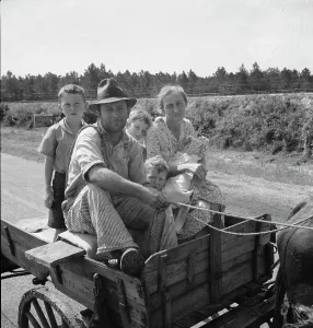 Sharecropper Prints: Sharecropper family near Hazlehurst, Georgia, 1937. Creator: Dorothea Lange