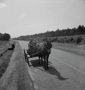 Sharecropper Prints: Sharecropper family near Hazlehurst, Georgia, 1937. Creator: Dorothea Lange