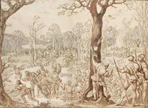 Pen And Brush Prints: Sharing Out the Game, 1525-1535. Artist: Orley, Bernaert, van (1488-1541)
