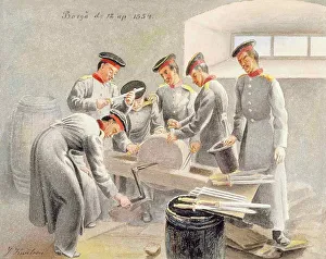 Sharpening Prints: Sharpening swords, 1854. Creator: Johan Knutson