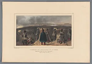 Raffet Denis Auguste Marie Prints: Sharpshooters behind a parapet, 1832, (1833). Creator: Auguste Raffet