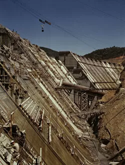Construction Site Gallery: Shasta dam under construction, California, 1942. Creator: Russell Lee