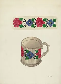 Awata Ware Prints: Shaving Mug, 1936. Creator: Irene M. Burge