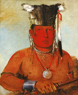 Sháw-da-mon-née, There He Goes, a Brave, 1832. Creator: George Catlin Sháw-da-mon-née, There He Goes, a Brave, 1832. Creator: George Catlin