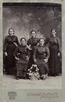 Russian Federation Prints: The Shcherbakov sisters from the village of Khomutovo, 1918. Creator: Unknown