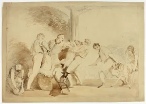Sheepshearing Prints: Shearing the Sheep, c. 1820. Creator: Henry Singleton