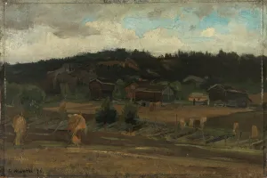 Nasjonalmuseet Prints: Sheaves of Grain, 1876. Creator: Gerhard Munthe