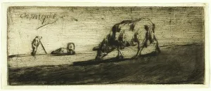 A Sheep Grazing, 1849. Creator: Jean Francois Millet