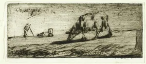 A Sheep Grazing, 1849. Creator: Jean Francois Millet