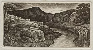 Edward Calvert Gallery: The Sheep of His Pasture, 1828. Creator: Edward Calvert (British, 1799-1883)