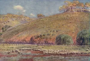 H Clive Prints: A Sheep-Run, 1923. Creator: Unknown
