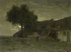 Sheep Fold Prints: A Sheepfold at Nightfall, c.1870-c.1904. Creator: Theophile de Bock