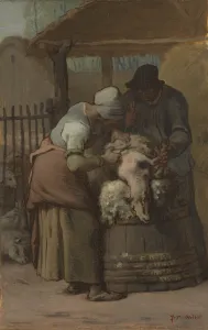Sheepshearing Prints: The Sheepshearers, 1857 / 61. Creator: Jean Francois Millet