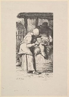 Wool Gallery: Sheepshearing, 1853. Creator: Jacques-Adrien Lavieille