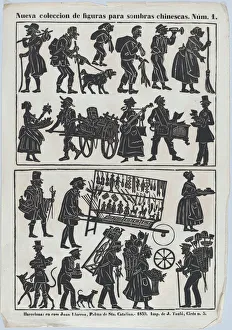 Barrow Prints: Sheet 1 of figures for Chinese shadow puppets, 1859. Creator: Juan Llorens