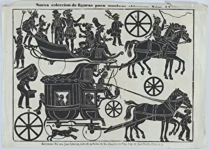 Wheels Prints: Sheet 13 of figures for Chinese shadow puppets, 1859. Creator: Juan Llorens