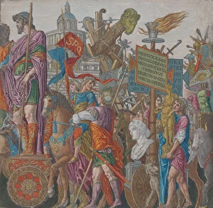 Bernando Collection: Sheet 2: A triumphal chariot, from The Triumph of Julius Caesar, 1599