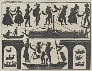 Paddle Steamers Gallery: Sheet 4 of figures for Chinese shadow puppets, ca. 1850-70. Creator: Juan Llorens