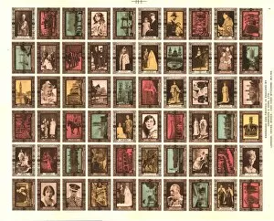 Postal Service Collection: Sheet of 60 Cinderella stamps commemorating King George VIs coronation, 1937